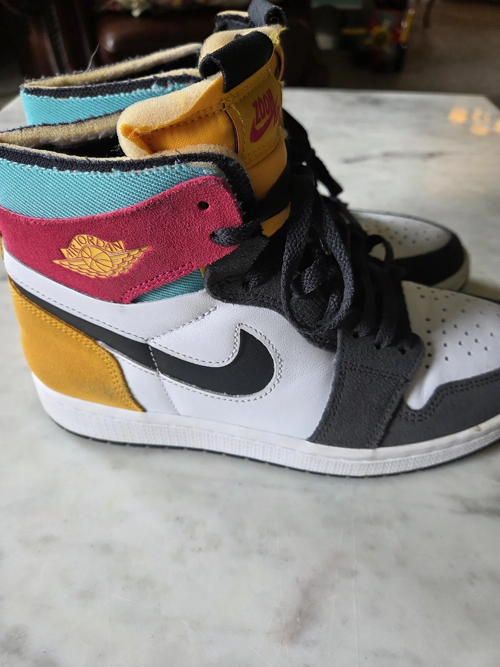 Men's 6 Air Jordan 1 High Zoom Comfort Multi-Color Basketball Shoes